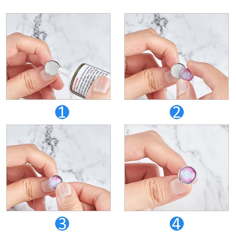 PH PandaHall 200pcs 14mm Stainless Steel Stud Earring Flat Round Bezel Earring Earring Blank Trays Cabochon Earring Setting for Earring Making DIY - Image 5